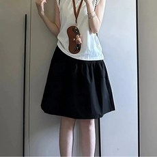 Yellwel 여성용 여름 하이웨스트 반신 스커트 시원하고 세련된 디자인 DJP