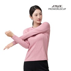 프로월드컵 가을 여성 기본 라운드티셔츠 Q323-3651-1LP 라이트핑크