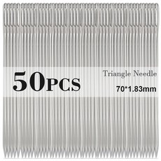 수제 가죽 바느질 가정 DIY 용품 파인트 프리즘 무딘 공예 라운드 스틸 스테인레스 바늘 헤드 핸드, Triangle 50PCS4