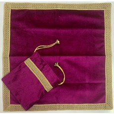 SMMS 스피리추얼 벨벳 식탁보 (그린 스몰- 46cm*46cm/18인치*18인치), 와인