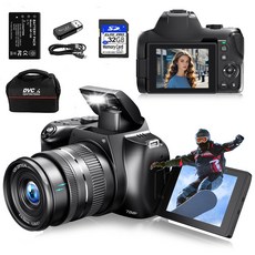 사진용 72MP 디지털 카메라 YouTube 12X 광학 자동 초점 Vlog 카메라용 4K, bag, 64G Card