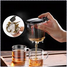 유리 티포트 컵 세트 내구성 누수방지 가정용 차도구 라이프, 1000ML