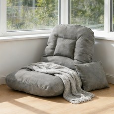 쿠리브 홈용 좌식 소파 등받이 리클라이너 휴식용 접이식 좌식의자, 1개, 그레이