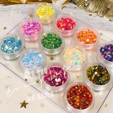 12色日系水滴亮片 特殊亮片 美甲混裝亮片 指甲亮片 凝膠素材, 1個, 水滴亮片-12色