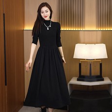 투니스 여성 하프 터틀넥 롱 원피스
