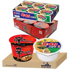 블루존 신라면 큰컵 114g (6입)+ 육개장사발면 86g (6입)