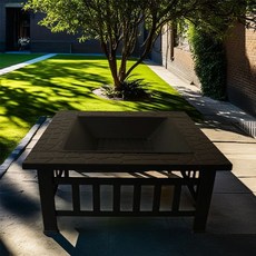 家用暖爐燒烤桌 戶外烤爐 圍爐煮茶便攜式多功能燒烤架, 鋼四方烤爐(無網蓋無烤網)