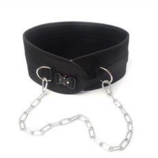 Kisen 헬스 중량 벨트 턱걸이 풀업 딥벨트 허리보호대 웨이트 벨트 보디빌딩 턱걸이 턱걸이 웨이트 밴드 체인, 블랙, 45kg