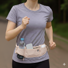 런버디 스포츠 런닝벨트 러닝 조깅 마라톤 휴대폰 수납 운동 벨트 맨발걷기, 화이트 지퍼 다크핑크, 1개