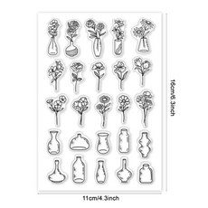 도장 투명 실리콘 필름 항공 우편 배경 지문 초대장용 번호 스탬프 프레임, AECH 23255