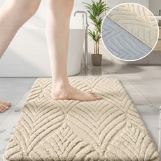 욕실 발매트 프리미엄 두툼한 극세사 고흡수 미끄럼방지, 그레이, 1개