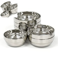 삼땨 스텐 이중 국그릇 합뱅이 뱅뱅이 대접 업소용 홈즈 죽 어린이집 유치원 어린이집식기 업소급냉면그릇 식당용죽대접, 02. 홈즈 이중합뱅이 소