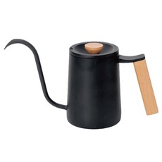 Tiamo 質感櫸木手把細口咖啡壺 600ml, 1個, HA1652BK霧黑色