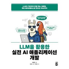 LLM을 활용한 실전 AI 애플리케이션 개발 : LLM의 기본부터 모델 학습 임베딩 벡터 데이터베이스로 만드는 RAG까지, 책만, 허정준 저/정진호 그림/박재호 감수