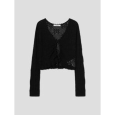 에잇세컨즈 8SECONDS 브이넥 셔링 디테일 가디건 카디건 블랙 QCR034 YDX202