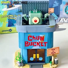 AREAX 스폰지밥 블록 패트릭 하우스 스퀴드워드 조립 만화 건축 모델 크리스마스 선물 어린이 장난감, 01 No Box, 03 AB0086