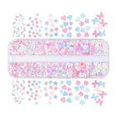 레진 아트 재료 UV 홀로그램 알파벳 하트 모양 글자 수지 장식 공예 조각 에폭시 반짝이 보석 만들기, 6. 12MHC-1