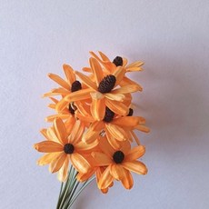 材料王 木片花 乾燥花 仿真花飾, 大朵橘色｜一枝