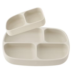 [국내생산] 아이냠 실리콘 흡착식판 + 디바이더 세트 / 4구 5구 6구 호환, 크림, 1개