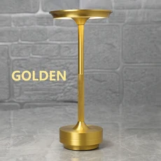 충전 책상 램프 레스토랑 장식 분위기 램프 레트로 휴대용 무선 터치 테이블 LED USB-C, Gold / 변경 가능, USB 전원