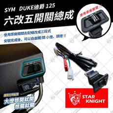 STAR KNIGHT SYM DUKE 125 六改五開關總成, 1個, 新迪爵原廠三段開關(不含線組)
