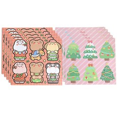 바이유즈 크리스마스 막대사탕 선물포장 ver.1 동물트리, 60개, 혼합