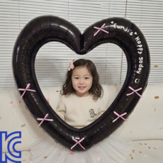 BELMONE 생일 풍선 하트풍선 파티풍선 풍선키트, 1개, 블랙