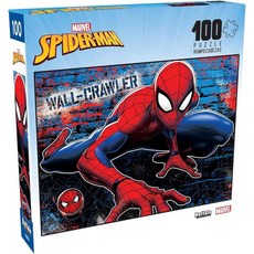 Buffalo Games - 마블 - Wall-Crawler - 가족을 위한 100피스 직소 퍼즐 - 게임의 밤에 완벽한 도전적인 퍼즐 - 완성 사이즈는 38.1 x 27.9c, Buffalo Games - 마블 - Wall-Craw