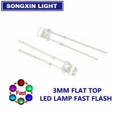 100pcs 3mm LED 발광 다이오드 플랫 탑 따뜻한 화이트 레드 블루 그린 UV 오렌지 옐로우 핑크 컬러 전구 램프 2V 3V 표시기 DIY, [06] FAST RGB