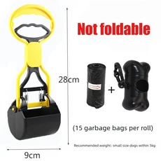 쿠쿠스토어 긴손잡이 헤비 듀티 애완동물 배변 집게 (강아지 고양이 새끼, 03 28cm Yellow
