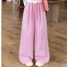 賣場優選新款可愛童裝女童防蚊褲女童藍色格子褲春秋薄款寬鬆中大童直筒闊腿褲慵懶休閒山本褲韓版