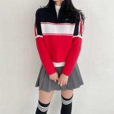 바유사골프 방풍 하프집업 아노락니트 여성골프웨어 골프니트