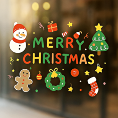 크리스마스 창문 정전기 데코 스티커, B