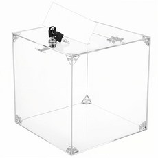 슬롯 및 잠금 장치가 있는 아크릴 기부 추첨 상자 기금 모금 드로잉 보관 용기 팁 병 투표 자선 단체를 위한 대형 투명 제공 제안 티켓 홀더 (24.8 x 24.8 24.9c, 슬롯 및 잠금 장치가 있는 아크릴 기부 추첨 상자, 기