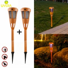 Uvira 태양광 무선 모기퇴치등 LED 방수 야외 정원 포충기, 브라운1+1