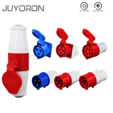 산업용 플러그 및 소켓 5핀 3코어 3P4P5P 전기 커넥터 16A 32A IP44 벽 장착형 220V 380V 415V 남성 여성, Coupler, 16A_3P