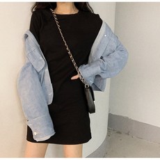 설레임 시작 베이직 반팔 미니원피스(mops1386)