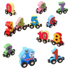 磁性數字小火車兒童益智玩具積木寶寶男女孩過新年聖誕節生日禮物, 1個, 十二節磁性數字車