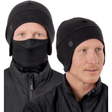 견고한 헤드웨어 헬멧 라이너 스컬 캡 비니 귀 커버 포함 - 최고의 열 보존력 및 성능 흡습성. 달리기 사이클링 스키 겨울 스포츠에 적합합니다. 안에 쓰기 좋습니다., 페이스 마스크가 있는 2-in-1 헬멧 라이너