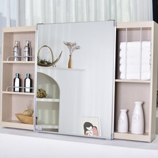 바스퍼 욕실 거울 수납장 화장실 슬라이드장, 아이보리, 1개