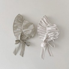 미소KC 소풍빅프릴보넷모자<br><화이트/그레이><br>*FREE(47~51cm)*
