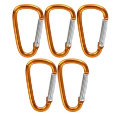 2/5PCS D 자형 등산 빠른 버클 배낭 후크 색상 알루미늄 합금 스프링 열쇠 고리 야외 캠핑 액세서리, 01 gloden-5pcs