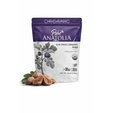Pure Anatolia 터키 유기농 건조 무화과 - 햇볕에 말린 무설탕 터키식 무화과로 만든 과일 스낵 유황 프리 GMO 코셔 할랄 1.18L(40온스) 재밀봉 가능한 백, 1개
