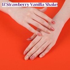 말랑 젤 네일 스티커 붙이는 셀프 아트 젤 스트립 패치 33p 세트, 1개, 17.Strawberry Vanilla Shake
