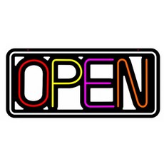 오픈 네온사인 조명 카페 패스트푸드 LED 무선 매장 리모콘 OPEN-M 모델, 1개, RGB