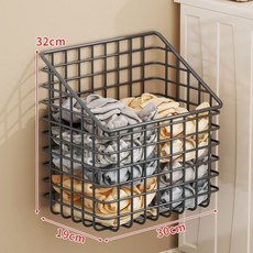 壁掛式可折疊臟衣簍 - 免打孔安裝，節省空間，浴室洗衣間收納好幫手, 黑色大號-【斜開口款】