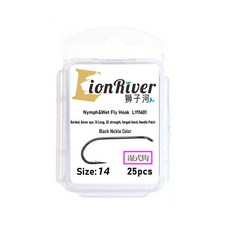 LionRiver 獅子河 濕式鉤若蟲鉤 11601 10號 25枚裝, 1個, 14#超鋒利倒刺濕式鉤25枚,其他