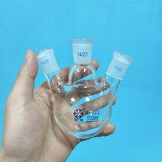 기타 수공구 FAPE 사선 모양 3 목 플라스크 표준 그라인딩 마우스 중간 조인트 1423 Lteral 100mL, 1개