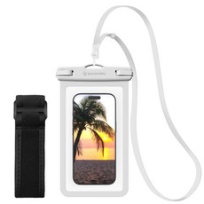 신지모루 IPX8 4중잠금 슬림 포켓 스마트폰 방수팩 + 넥스트랩 + 암밴드, 화이트, 1세트