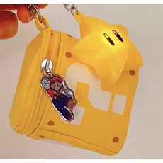 (바로배송) 슈퍼마리오 파우치 키링 열쇠고리 골프볼파우치 볼주머니, 1개, yellow